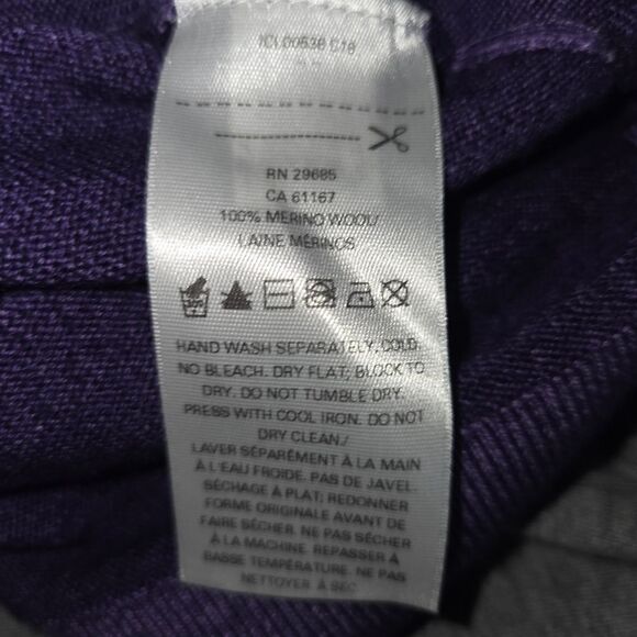 Pendleton Lightweight Purple V-neck Wool Sweater Size Large - Picture 7 of 7